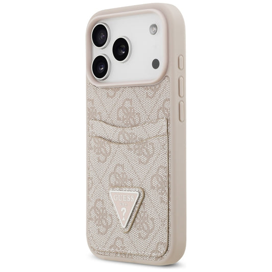 Tok Apple iPhone 17 Pro-hoz, Guess, 4G Double Card Triangle, Rózsaszín