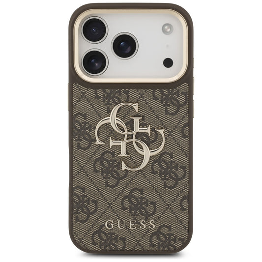 Tok Apple iPhone 17 Pro-hoz, Guess, Big 4G Classic Logo with Big Strap, Barna