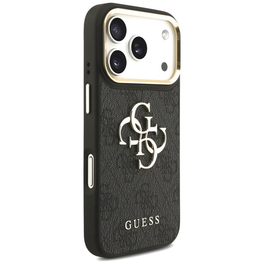 Tok Apple iPhone 17 Pro-hoz, Guess, Big 4G Classic Logo with Big Strap, Fekete