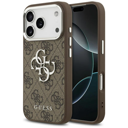 Tok Apple iPhone 17 Pro-hoz, Guess, Big 4G Logo Classic, Barna Ezüst