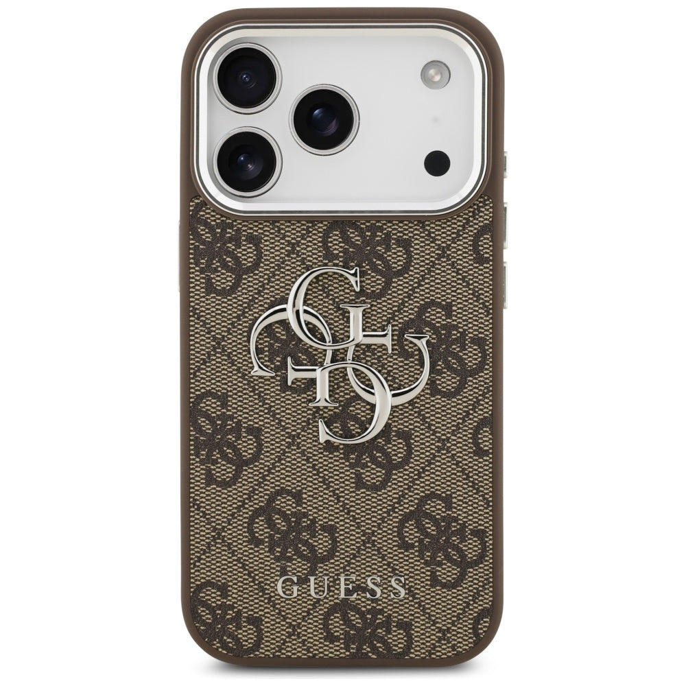 Tok Apple iPhone 17 Pro-hoz, Guess, Big 4G Logo Classic, Barna Ezüst