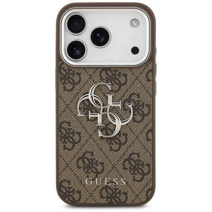 Tok Apple iPhone 17 Pro-hoz, Guess, Big 4G Logo Classic, Barna Ezüst