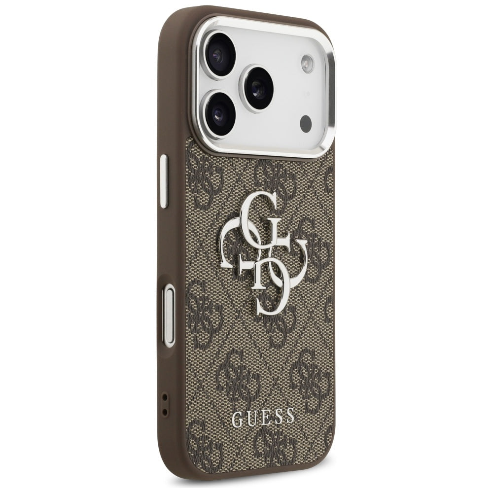 Tok Apple iPhone 17 Pro-hoz, Guess, Big 4G Logo Classic, Barna Ezüst