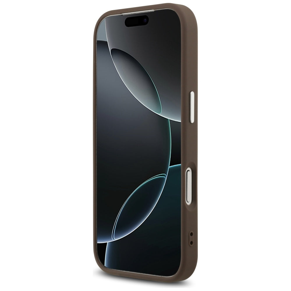 Tok Apple iPhone 17 Pro-hoz, Guess, Big 4G Logo Classic, Barna Ezüst