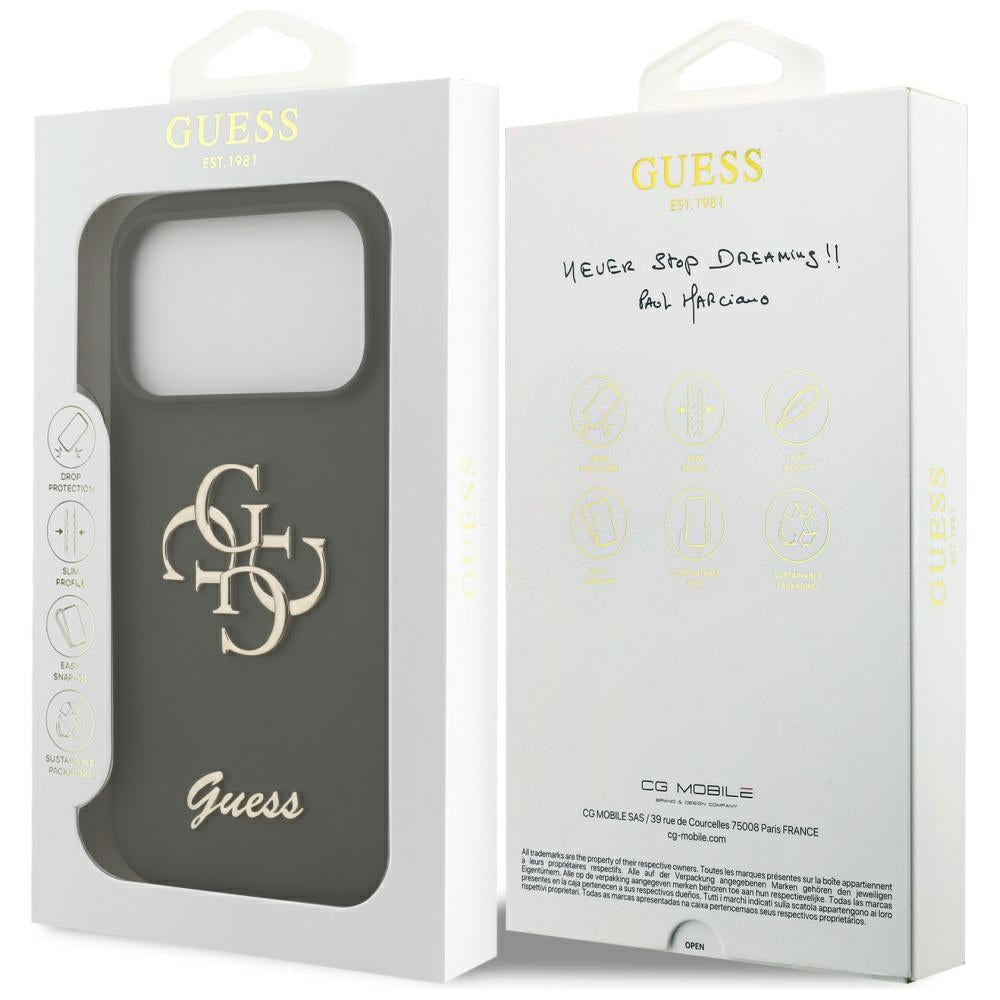 Tok a Apple iPhone 17 Pro-hoz, Guess, Big 4G Script, Kaki