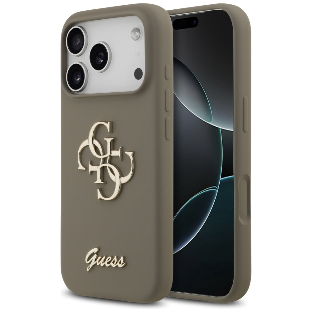 Tok a Apple iPhone 17 Pro-hoz, Guess, Big 4G Script, Barna