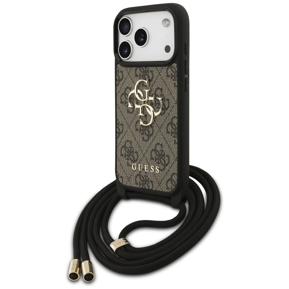 Tok a Apple iPhone 17 Pro-hoz, Guess, Crossbody Cord 4G Big Log, Barna
