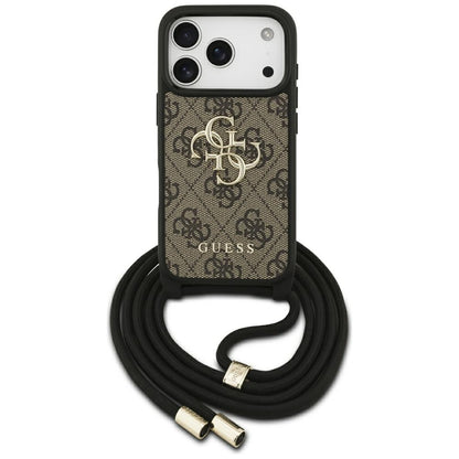 Tok a Apple iPhone 17 Pro-hoz, Guess, Crossbody Cord 4G Big Log, Barna