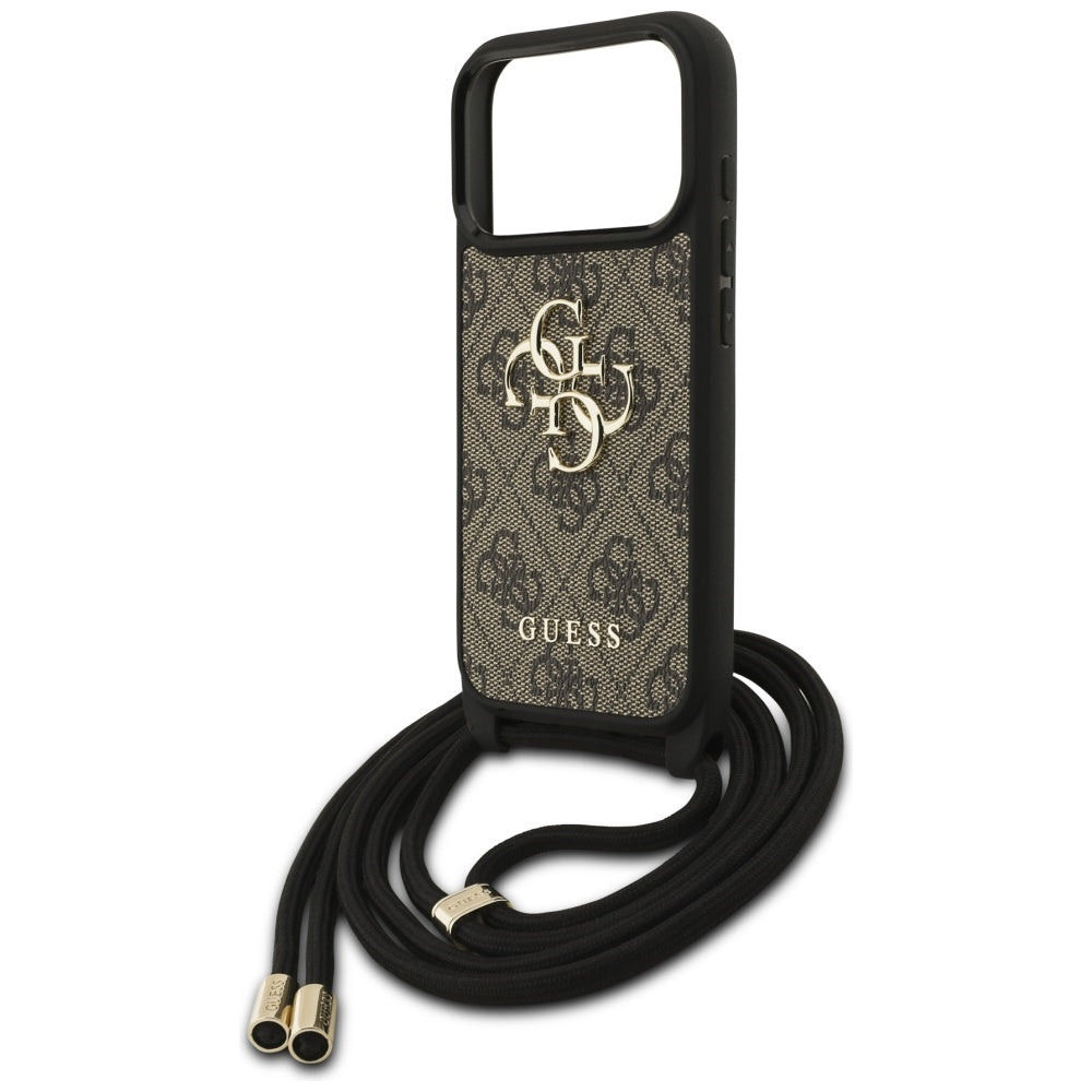 Tok a Apple iPhone 17 Pro-hoz, Guess, Crossbody Cord 4G Big Log, Barna