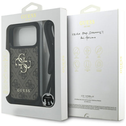 Tok a Apple iPhone 17 Pro-hoz, Guess, Crossbody Cord 4G Big Log, Barna