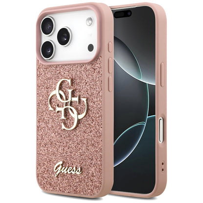 Tok Apple iPhone 17 Pro-hoz, Guess, Fixed Glitter Big 4G, Rózsaszín