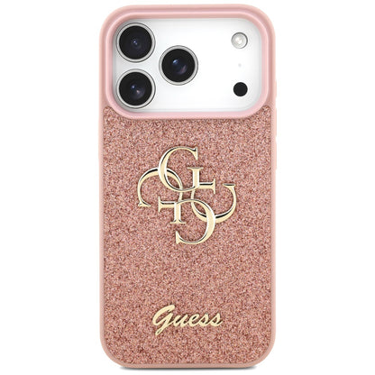 Tok Apple iPhone 17 Pro-hoz, Guess, Fixed Glitter Big 4G, Rózsaszín