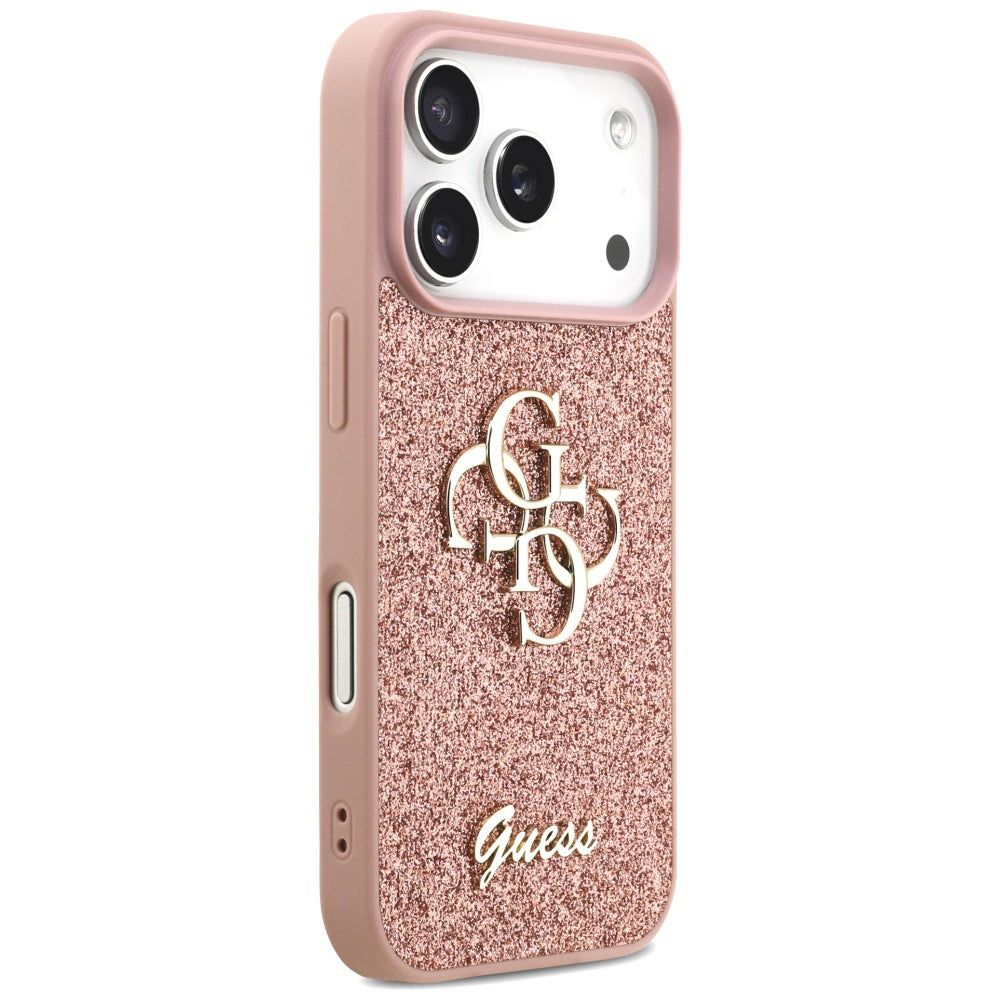 Tok Apple iPhone 17 Pro-hoz, Guess, Fixed Glitter Big 4G, Rózsaszín