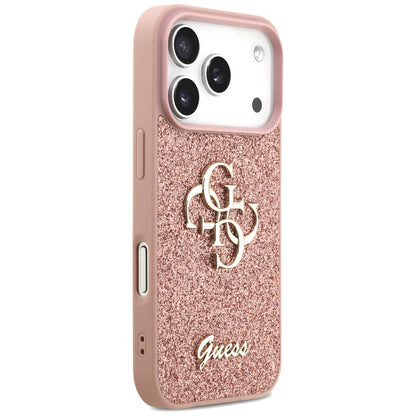 Tok Apple iPhone 17 Pro-hoz, Guess, Fixed Glitter Big 4G, Rózsaszín