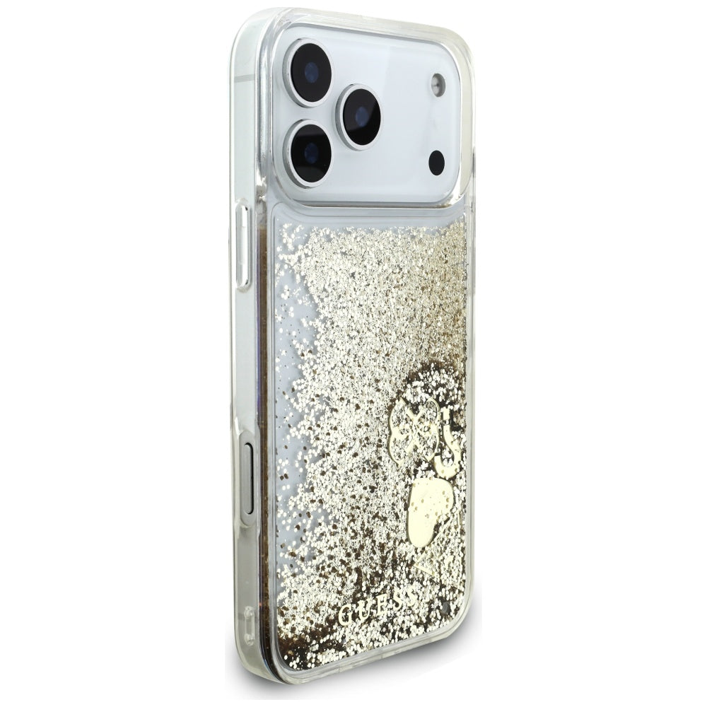 Tok a Apple iPhone 17 Pro-hoz, Guess, Liquid Glitter Charms, Arany