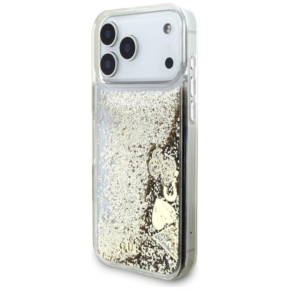 Tok a Apple iPhone 17 Pro-hoz, Guess, Liquid Glitter Charms, Arany