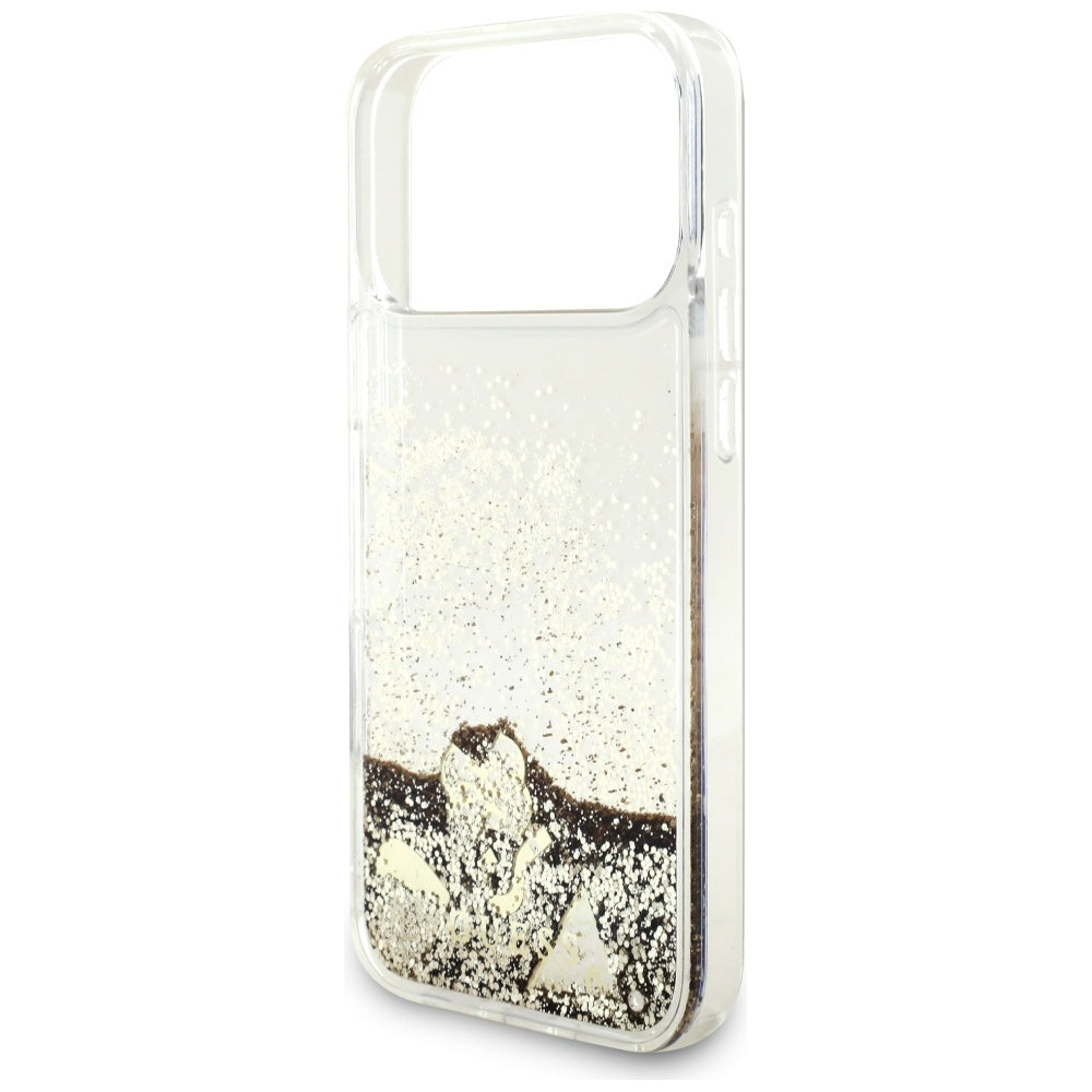 Tok a Apple iPhone 17 Pro-hoz, Guess, Liquid Glitter Charms, Arany