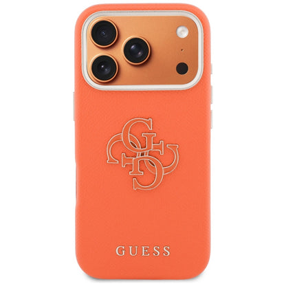 Tok Apple iPhone 17 Pro-hoz, Guess, Resin Logo, Narancssárga