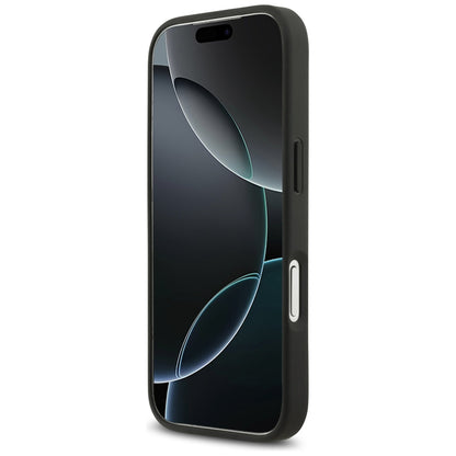 Tok Apple iPhone 17 Pro-hoz, Guess, Rhinestone Triangle Logo, Fekete
