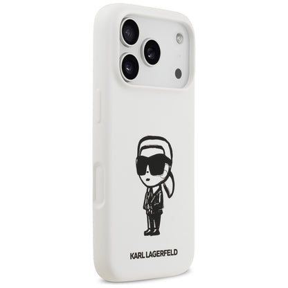 Tok Apple iPhone 17 Pro-hoz, Karl Lagerfeld, Sketch and Logo Karl, Fehér