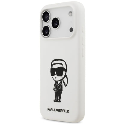 Tok Apple iPhone 17 Pro-hoz, Karl Lagerfeld, Sketch and Logo Karl, Fehér