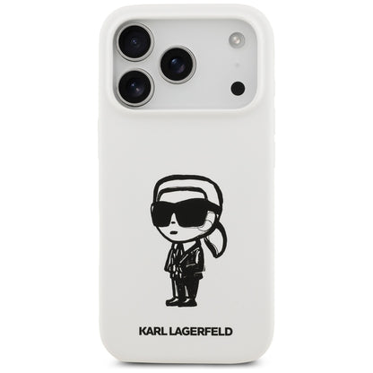 Tok Apple iPhone 17 Pro-hoz, Karl Lagerfeld, Sketch and Logo Karl, Fehér