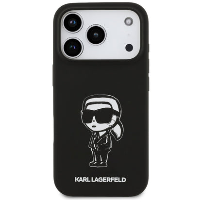 Tok a Apple iPhone 17 Pro-hoz, Karl Lagerfeld, Sketch and Logo Karl, Fekete