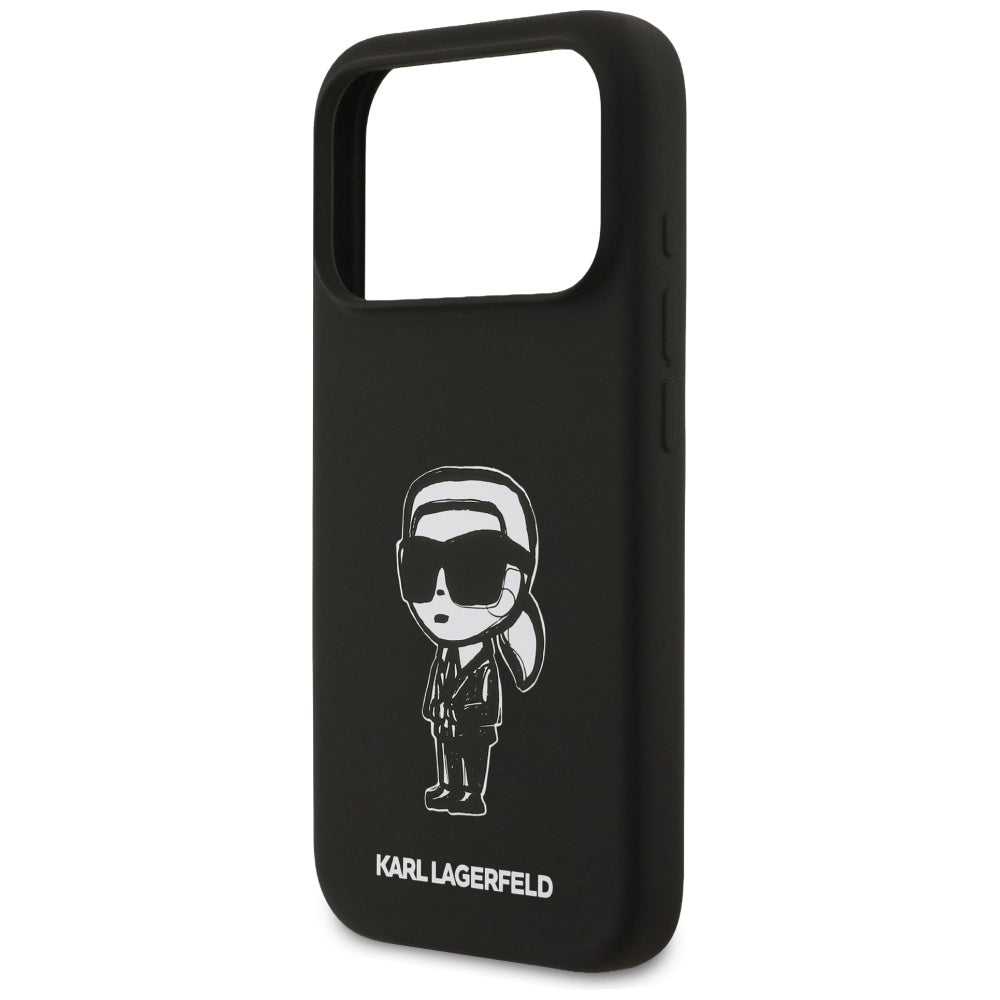 Tok a Apple iPhone 17 Pro-hoz, Karl Lagerfeld, Sketch and Logo Karl, Fekete