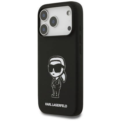 Tok a Apple iPhone 17 Pro-hoz, Karl Lagerfeld, Sketch and Logo Karl, Fekete