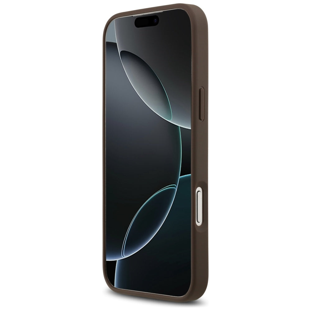 Tok Apple iPhone 17 Pro Max-hoz, Guess, 4G Double Card Triangle, Barna