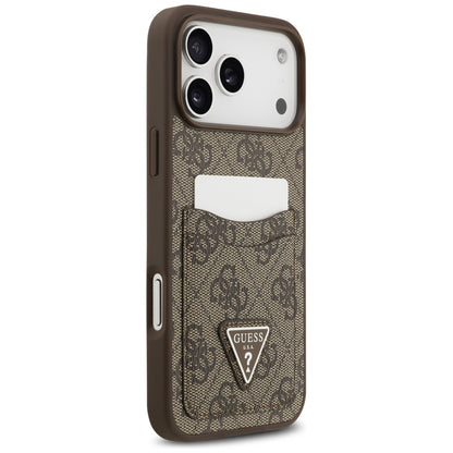 Tok Apple iPhone 17 Pro Max-hoz, Guess, 4G Double Card Triangle, Barna