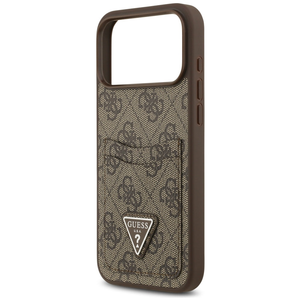 Tok Apple iPhone 17 Pro Max-hoz, Guess, 4G Double Card Triangle, Barna