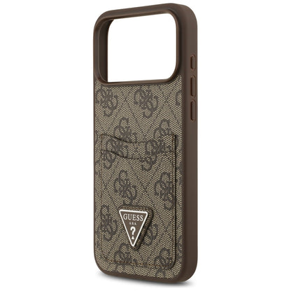 Tok Apple iPhone 17 Pro Max-hoz, Guess, 4G Double Card Triangle, Barna