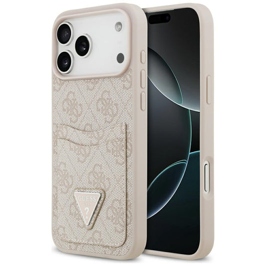 Tok a Apple iPhone 17 Pro Max-hoz, Guess, 4G Double Card Triangle, Rózsaszín