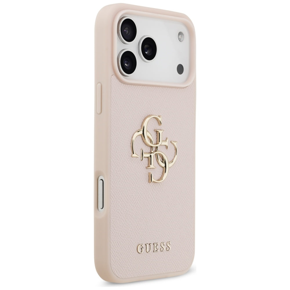 Tok Apple iPhone 17 Pro Max-hoz, Guess, 4G Grained Big and Classic Logo, Rózsaszín