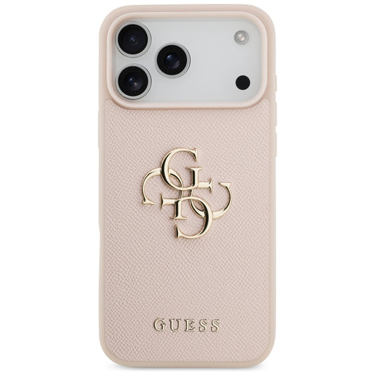 Tok Apple iPhone 17 Pro Max-hoz, Guess, 4G Grained Big and Classic Logo, Rózsaszín