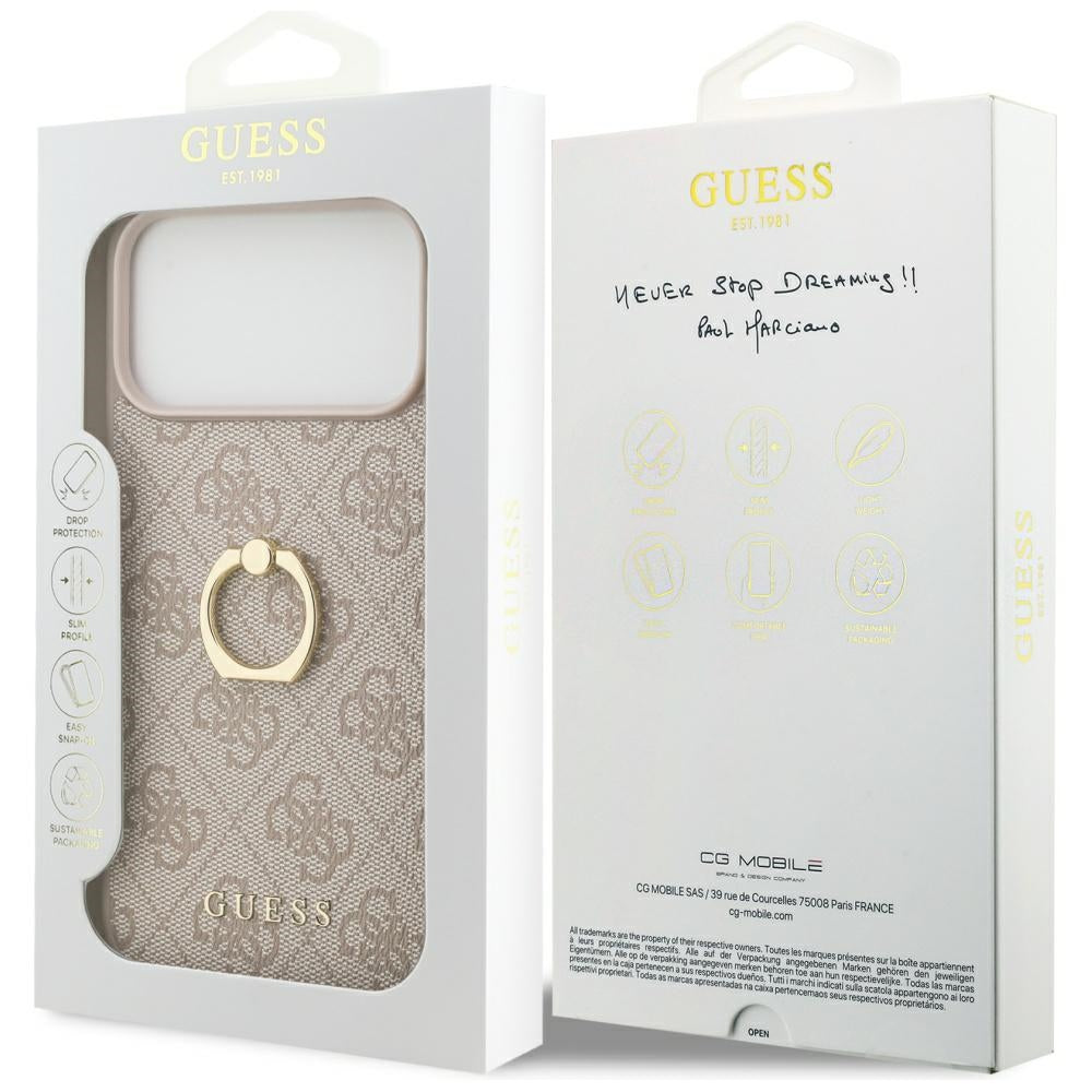 Tok Apple iPhone 17 Pro Max-hoz, Guess, 4G Ring Stand, Barna