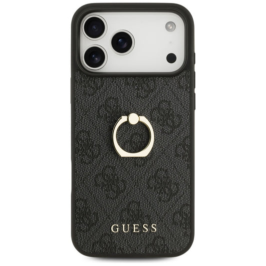 Tok Apple iPhone 17 Pro Max-hoz, Guess, 4G Ring Stand, Fekete