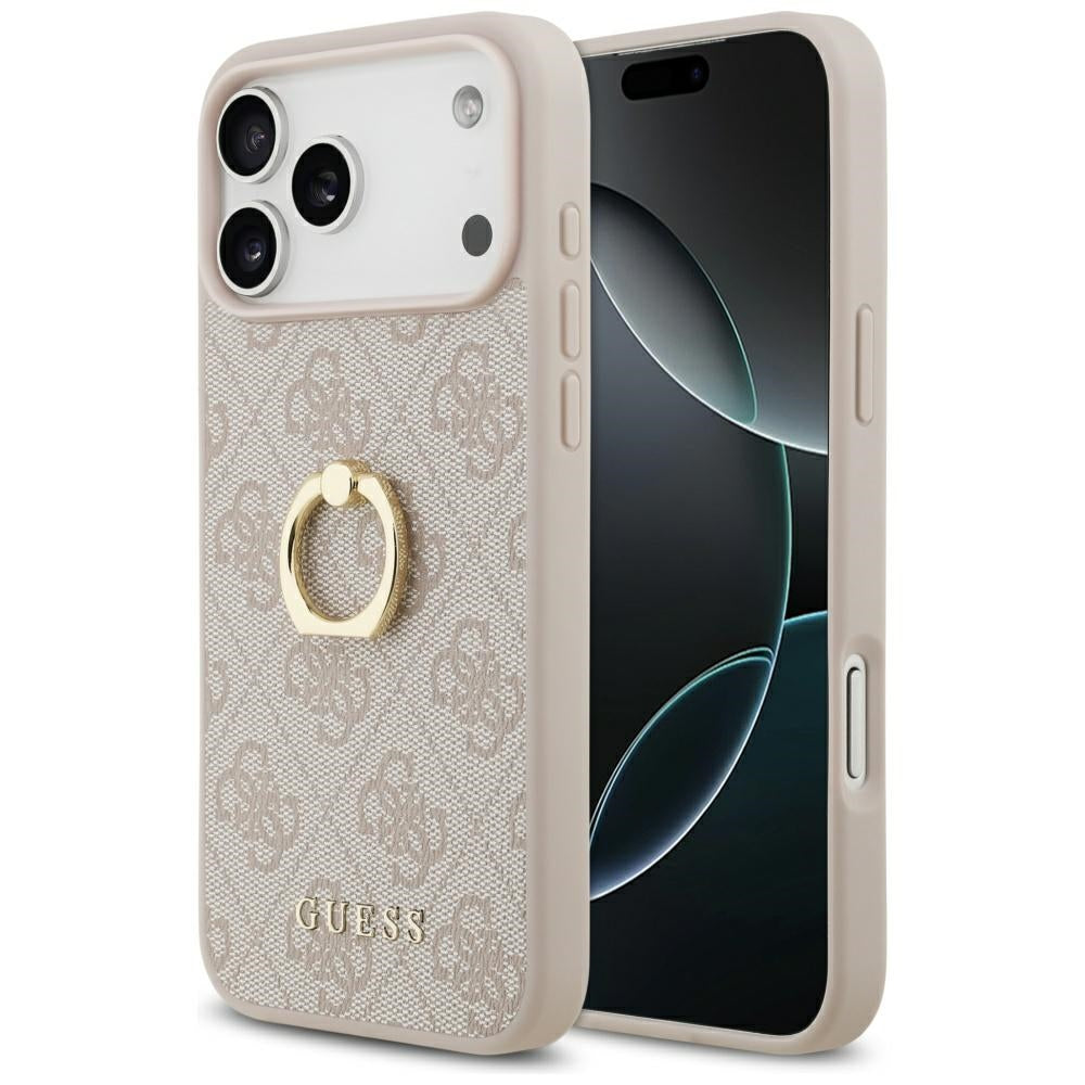 Tok Apple iPhone 17 Pro Max-hoz, Guess, 4G Ring Stand, Rózsaszín
