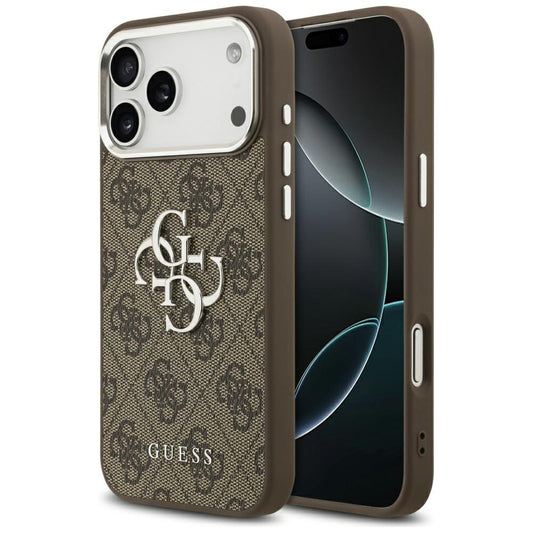 Tok Apple iPhone 17 Pro Max-hoz, Guess, Big 4G Logo Classic, Barna Ezüst