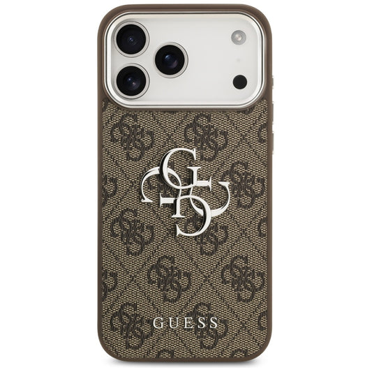 Tok Apple iPhone 17 Pro Max-hoz, Guess, Big 4G Logo Classic, Barna Ezüst