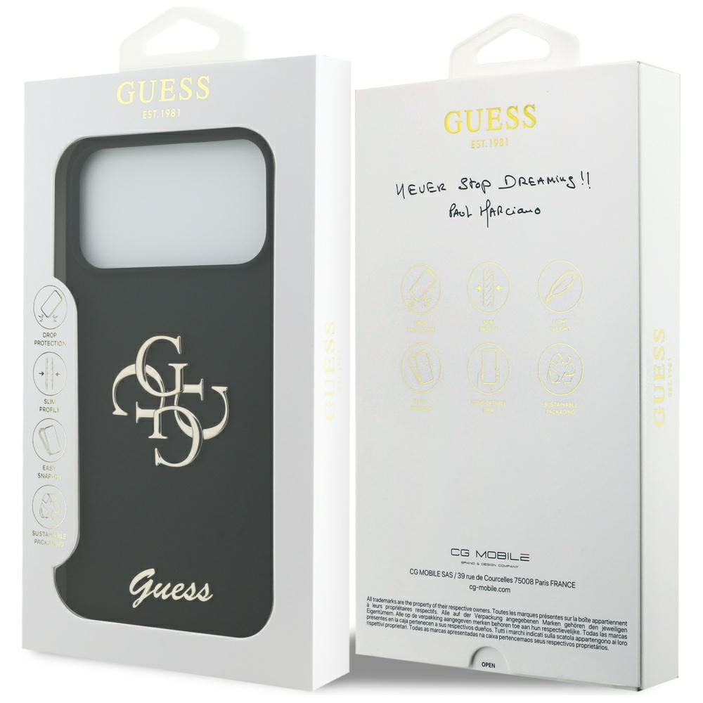 Tok a Apple iPhone 17 Pro Max-hoz, Guess, Big 4G Script, Fekete
