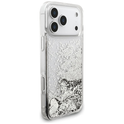 Tok a Apple iPhone 17 Pro Max-hoz, Guess, Liquid Glitter Charms, Ezüst