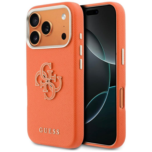 Tok Apple iPhone 17 Pro Max-hoz, GUESS, Gyanta Logó, Narancssárga