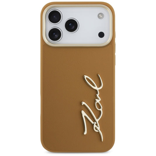 Tok Apple iPhone 17 Pro Max-hoz, Karl Lagerfeld, Script Logo, Barna