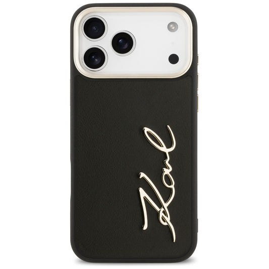 Tok Apple iPhone 17 Pro Max-hoz, Karl Lagerfeld, Script Logo, Fekete