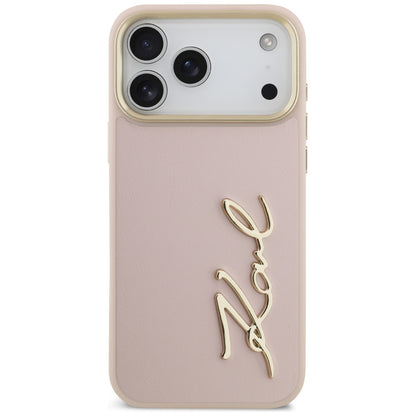 Tok a Apple iPhone 17 Pro Max-hoz, Karl Lagerfeld, Script Logo, Rózsaszín