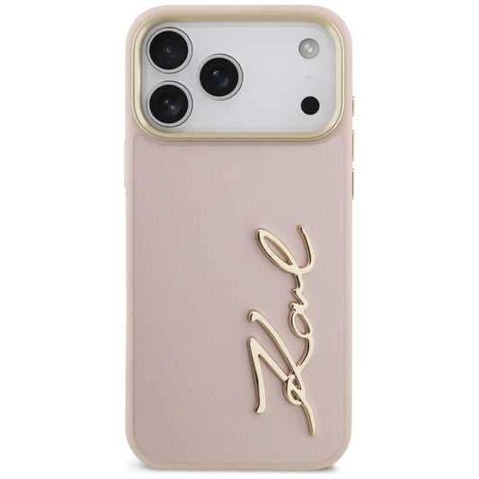 Tok a Apple iPhone 17 Pro Max-hoz, Karl Lagerfeld, Script Logo, Rózsaszín