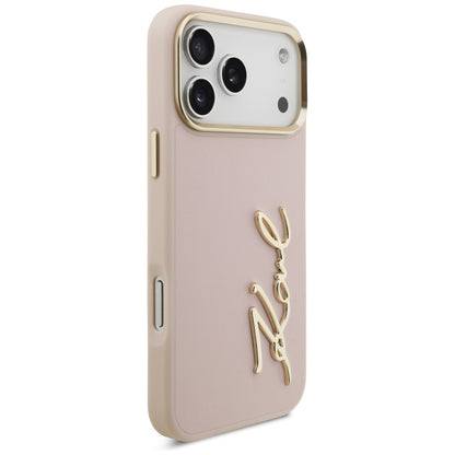 Tok a Apple iPhone 17 Pro Max-hoz, Karl Lagerfeld, Script Logo, Rózsaszín