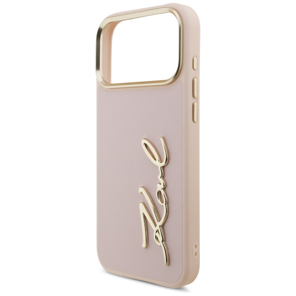 Tok a Apple iPhone 17 Pro Max-hoz, Karl Lagerfeld, Script Logo, Rózsaszín